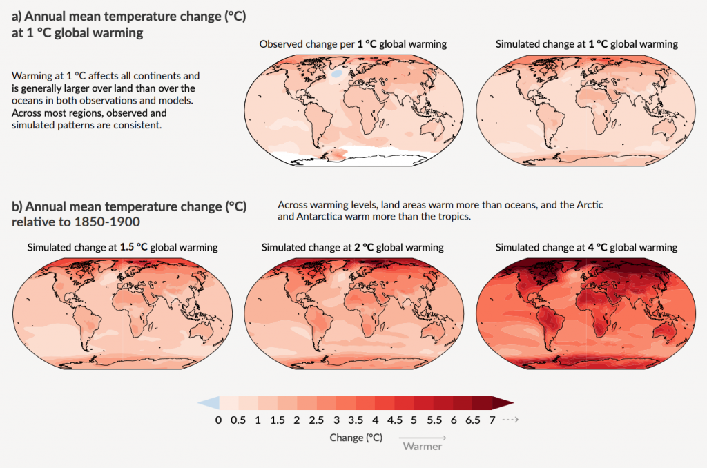annual mean surface temperature change