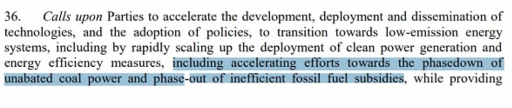 Glasgow Climate Pact phase down