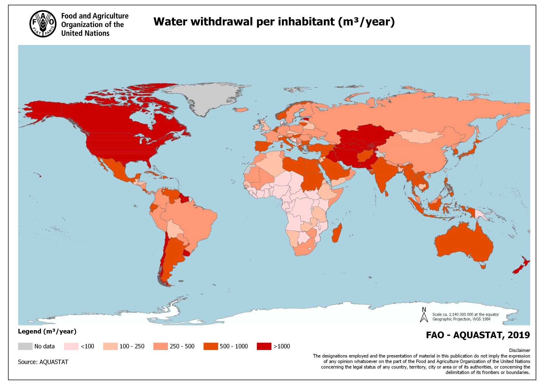 Water withdrawals, or water abstractions, are defined as freshwater taken from ground or surface water sources, either permanently or temporarily, and conveyed to a place of use (credits: FAO - Aquastat 2019)