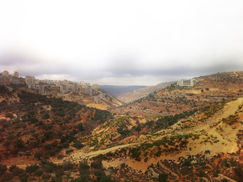 Landscape with mountains. Ramallah, Palestine
